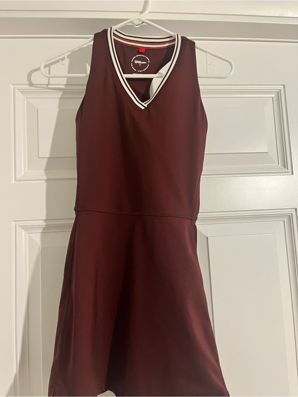 Wilson Burgundy small V-Neck Tie breaker Tennis Dress